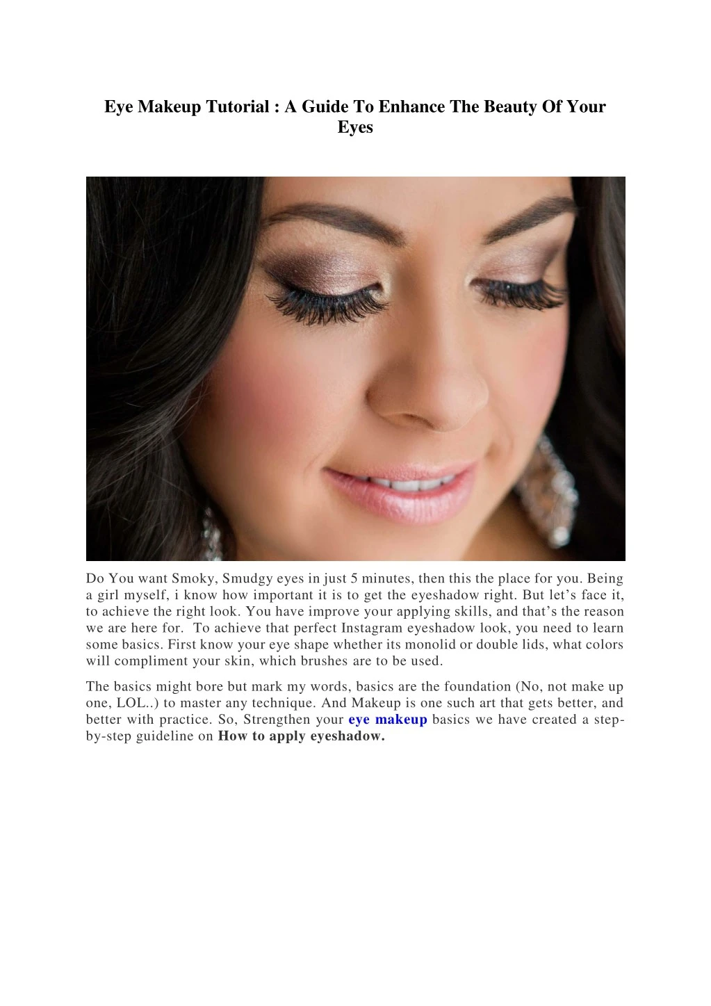 eye makeup tutorial a guide to enhance the beauty