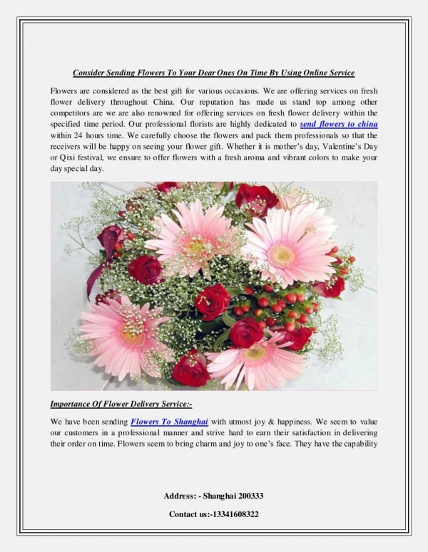 Consider Sending Flowers To Your Dear Ones On Time By Using Online Service