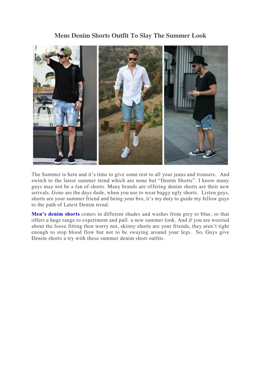 mens denim shorts outfit to slay the summer look