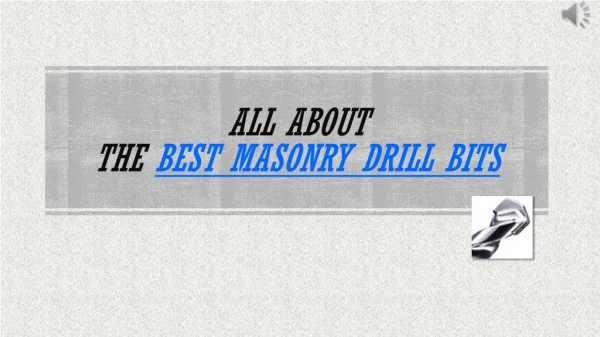 Best masonry drill bits