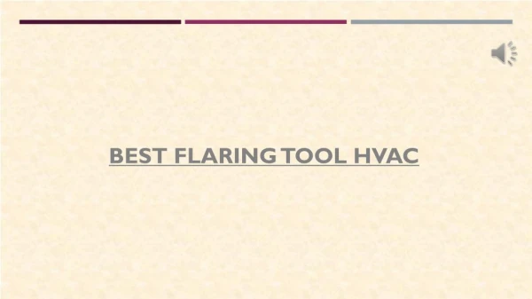 Best flaring tool HVAC