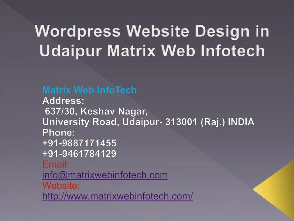 wordpress website design in udaipur matrix web infotech