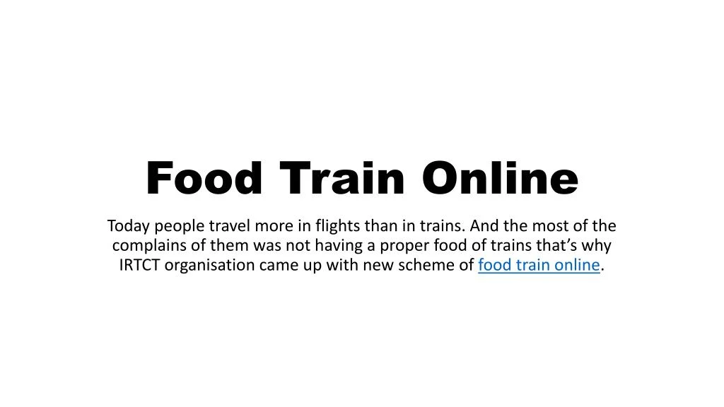 food train online