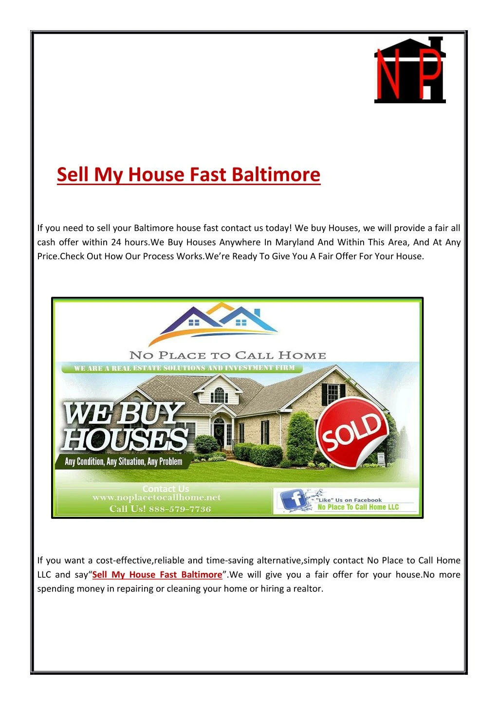 sell my house fast baltimore