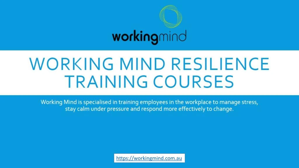 working mind resilience training courses