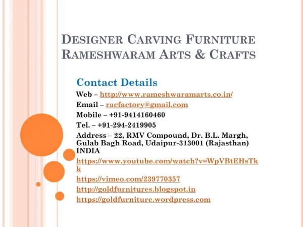 Designer Carving Furniture Rameshwaram Arts & Crafts