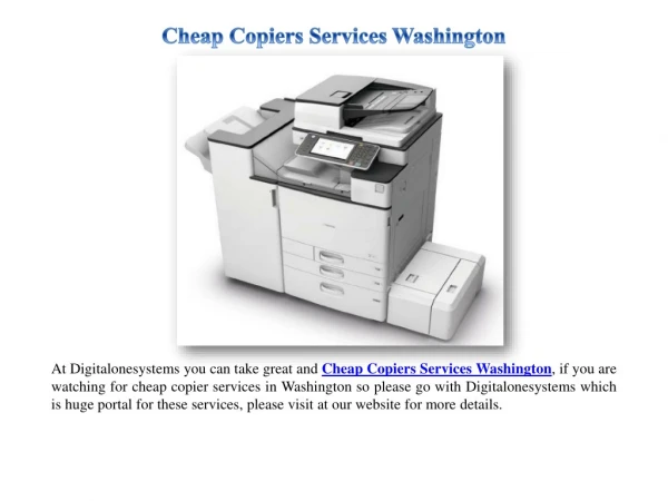 Copier Maintenance Services