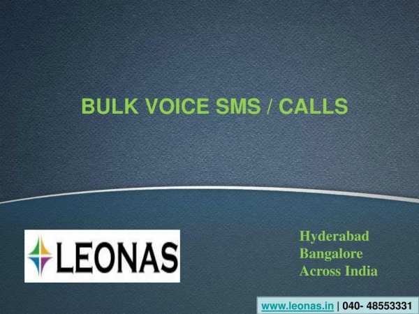 Make communication easy with Bulk voice sms services