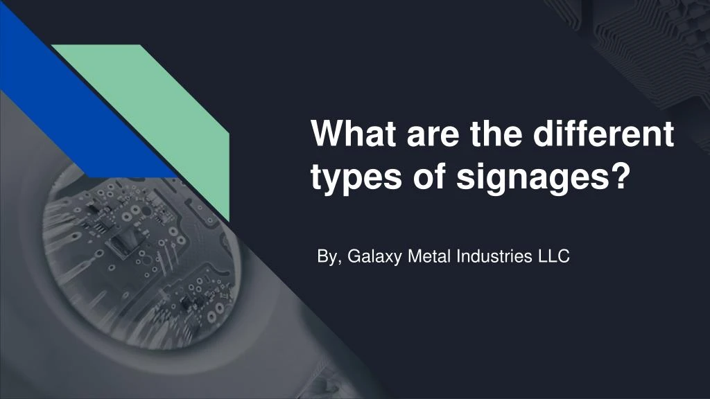 what are the different types of signages