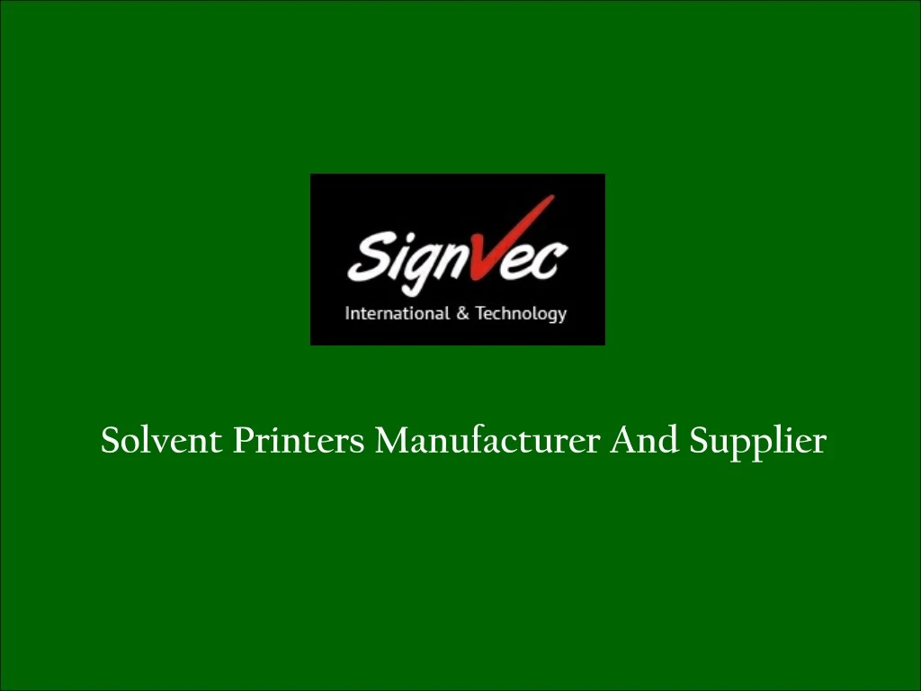 solvent printers manufacturer and supplier