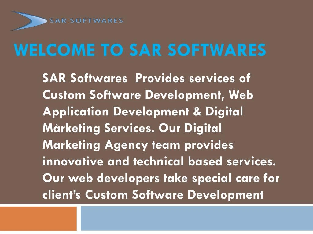 welcome to sar softwares