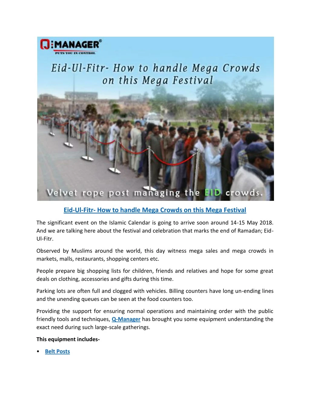 eid ul fitr how to handle mega crowds on this