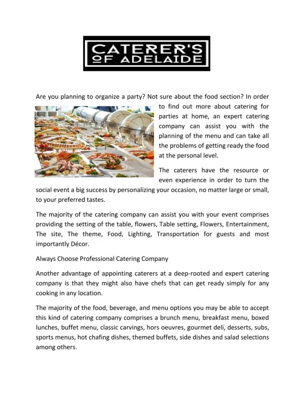 Wedding catering Adelaide - www.thecaterersofadelaide.com