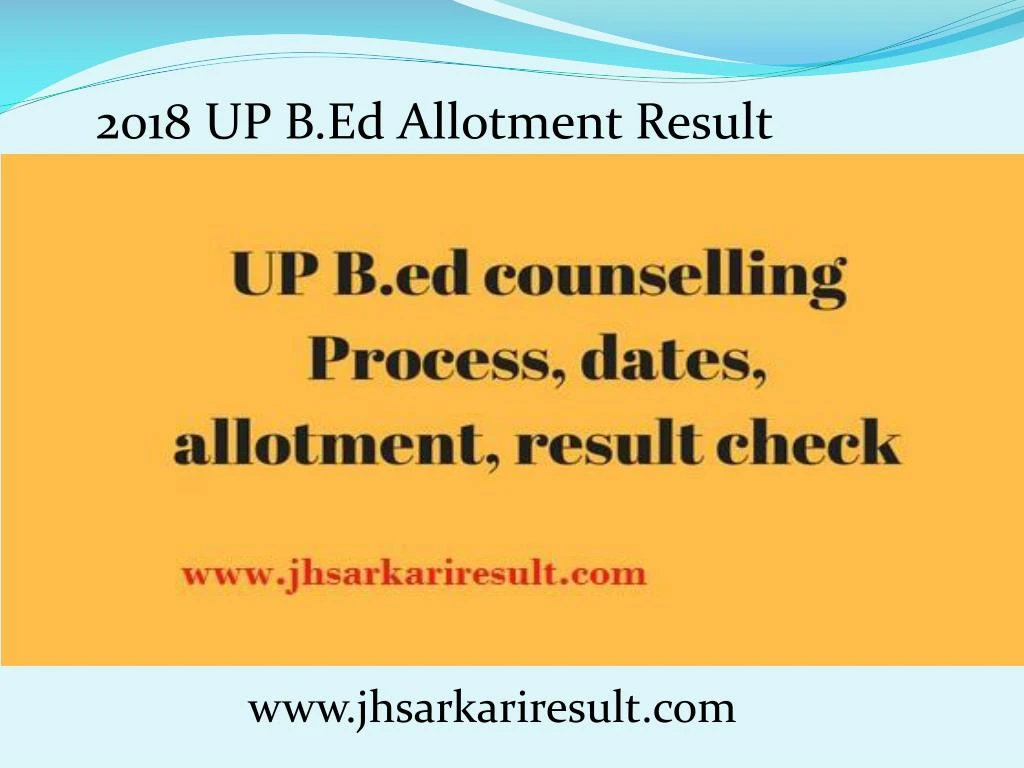 2018 up b ed allotment result