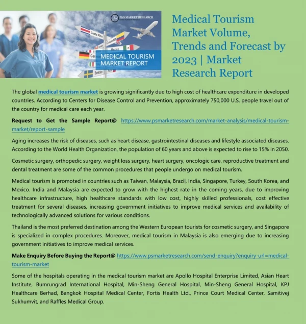 Medical Tourism Market Volume, Trends and Forecast by 2023 | Market Research Report