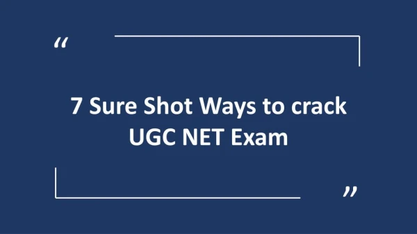 7 Sure Shot Ways to crack UGC NET Exam