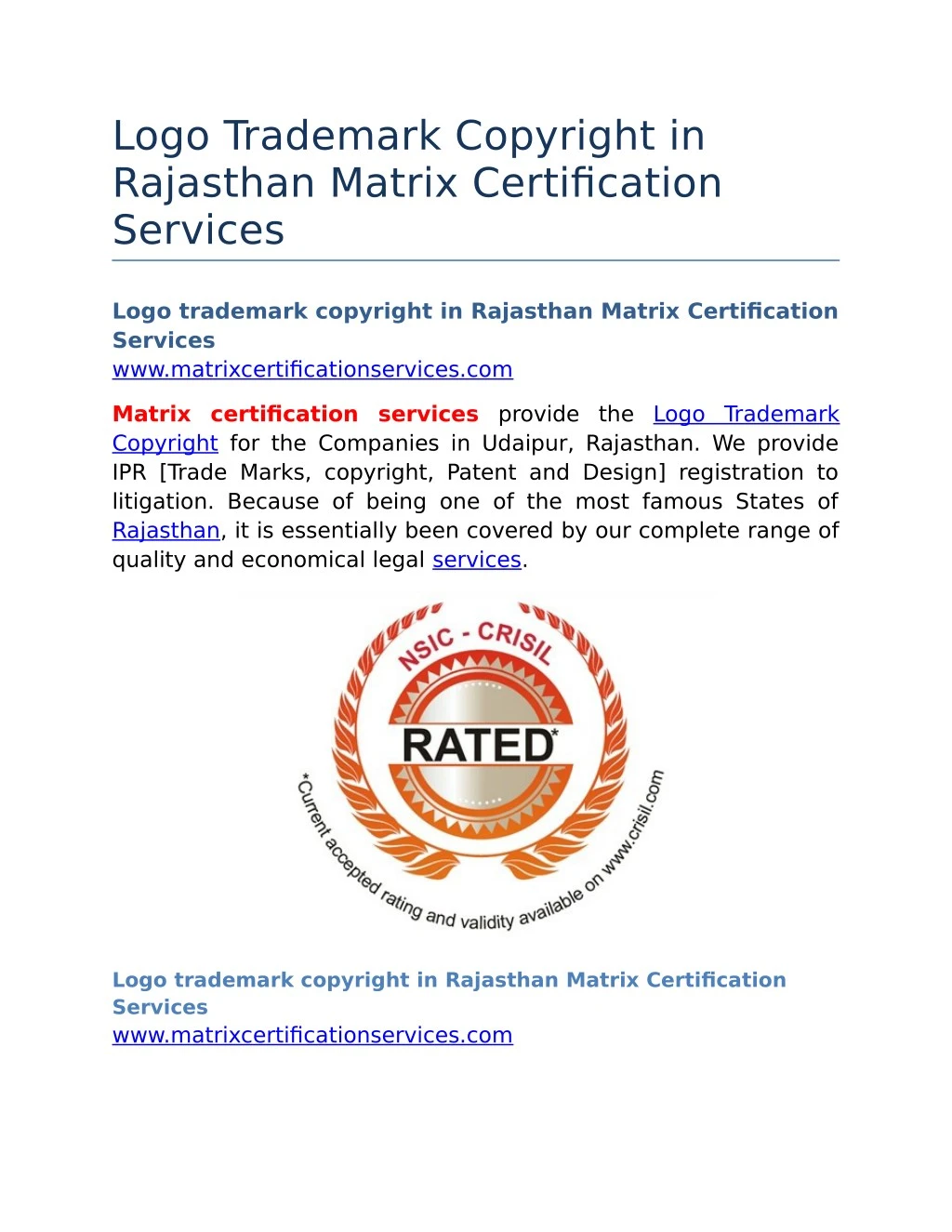 logo trademark copyright in rajasthan matrix
