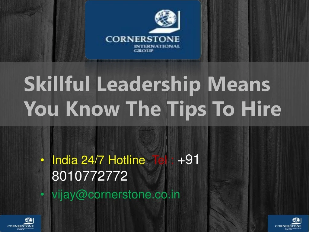 skillful leadership means you know the tips