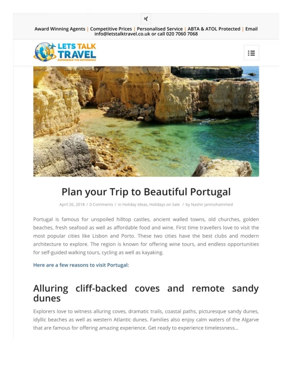 Plan your Trip to Beautiful Portugal