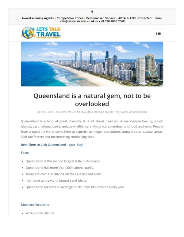 Queensland is a natural gem, not to be overlooked