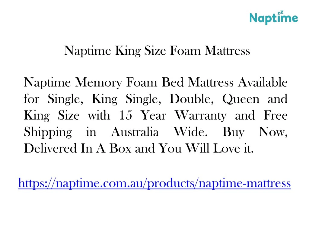 naptime king size foam mattress