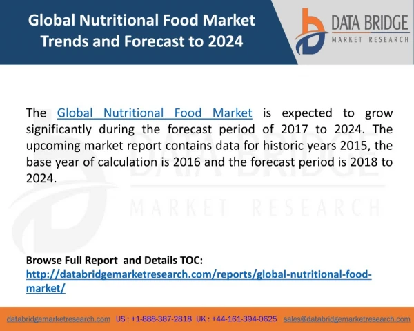 Global Nutritional Food Market- Industry Trends and Forecast to 2024