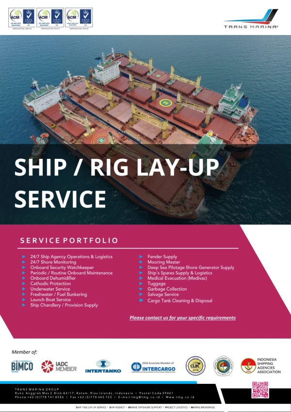 Trans Marina Group - Service Catalogue
