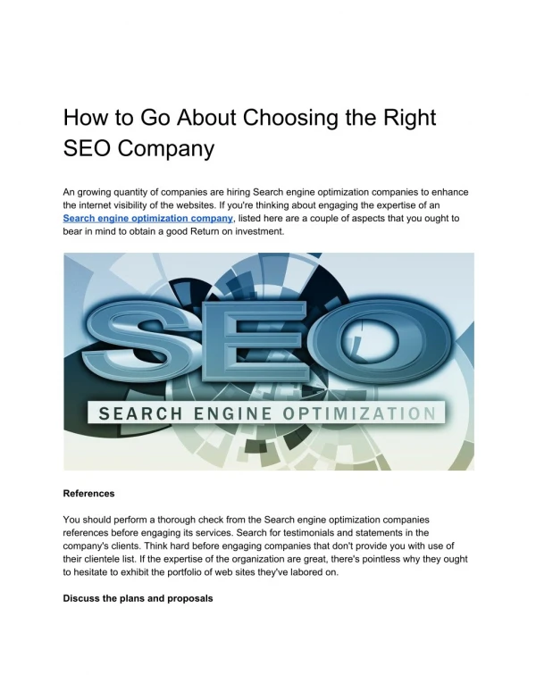 How to Go About Choosing the Right SEO Company