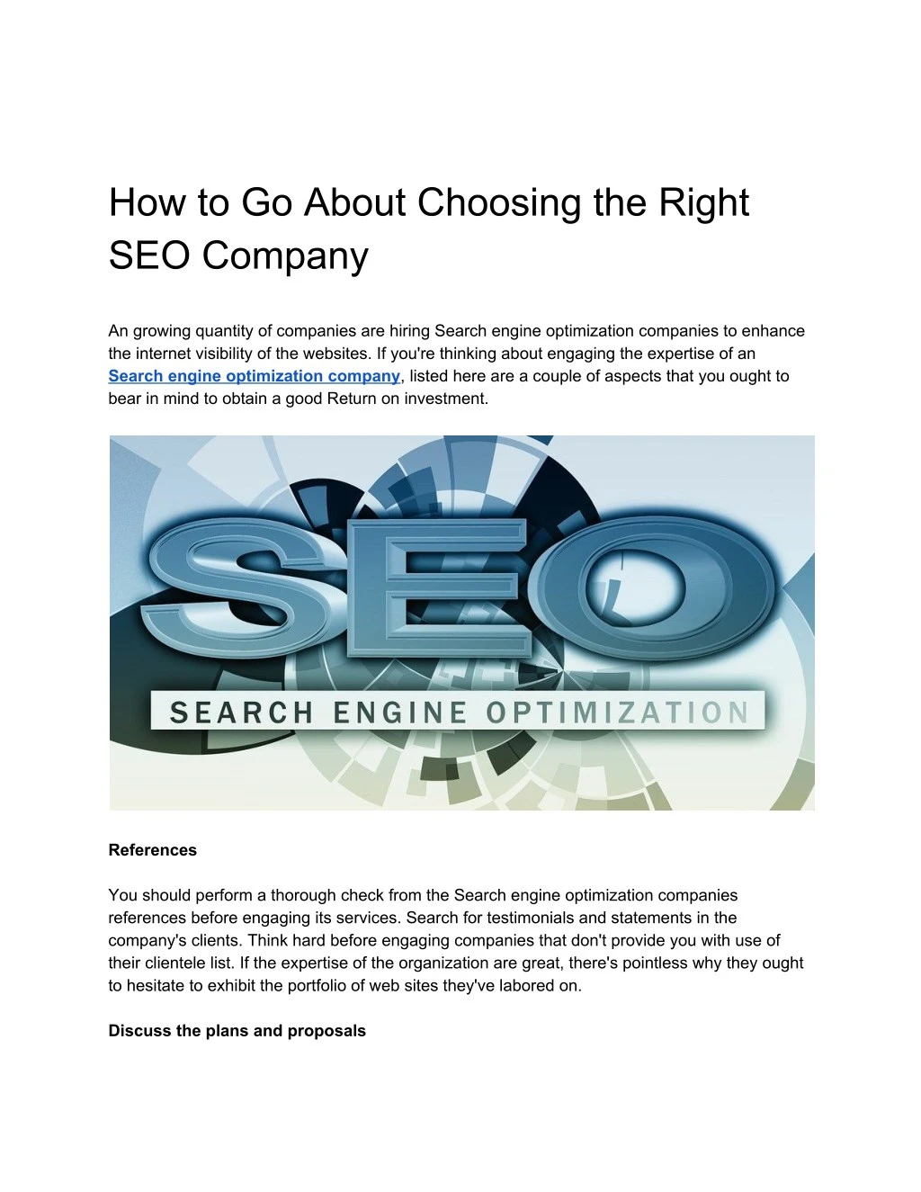 how to go about choosing the right seo company