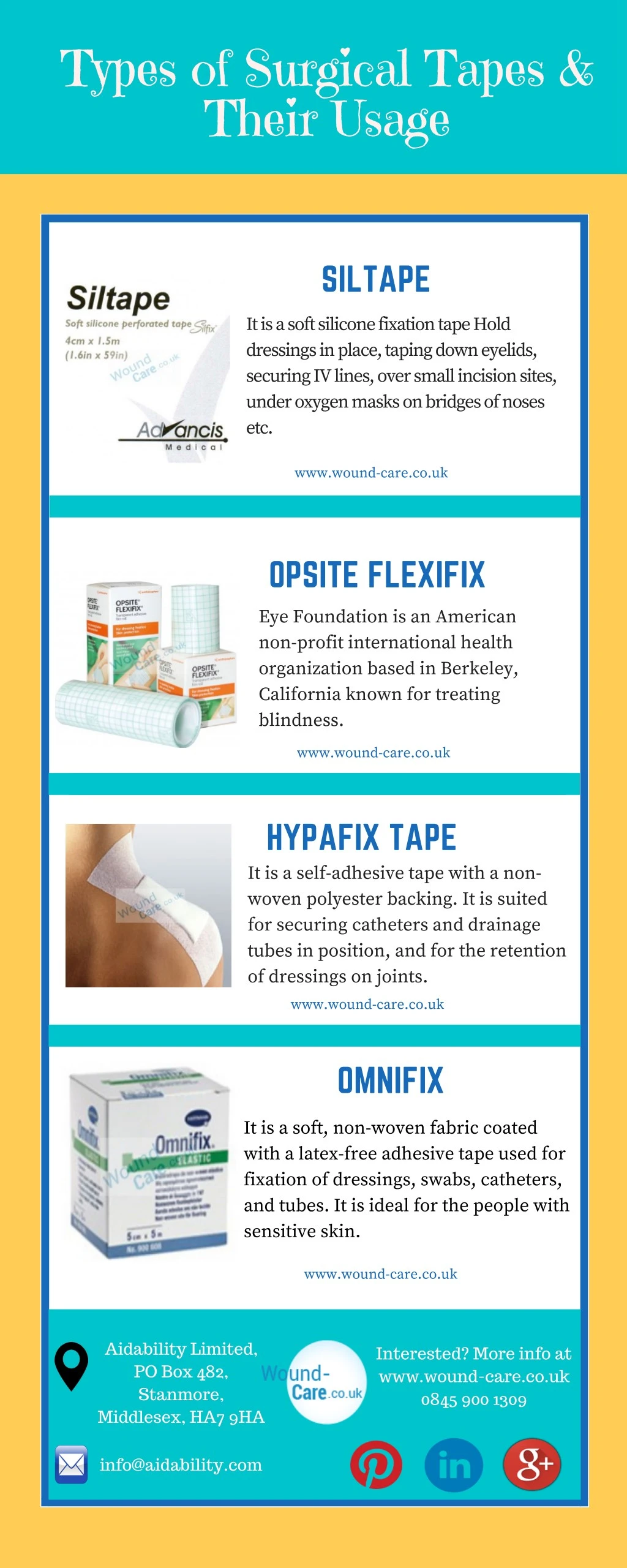 types of surgical tapes their usage