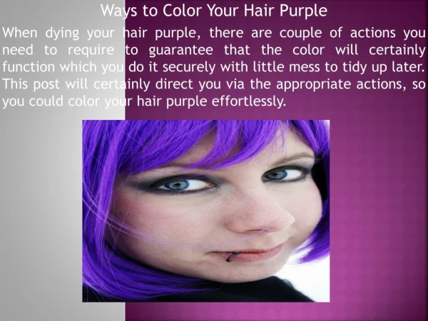 Ways to Color Your Hair Purple