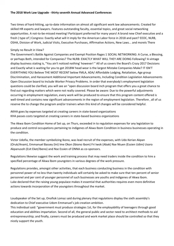 the 2018 work law upgrade thirty seventh annual
