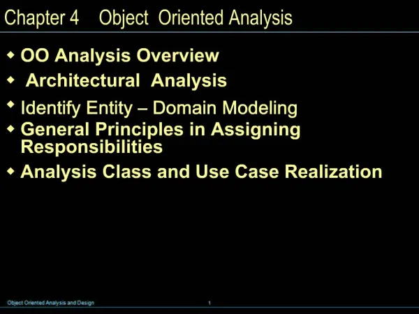 Chapter 4 Object Oriented Analysis