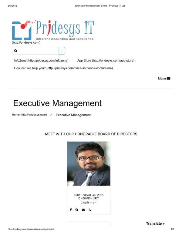 Executive Management Board | Pridesys IT Ltd