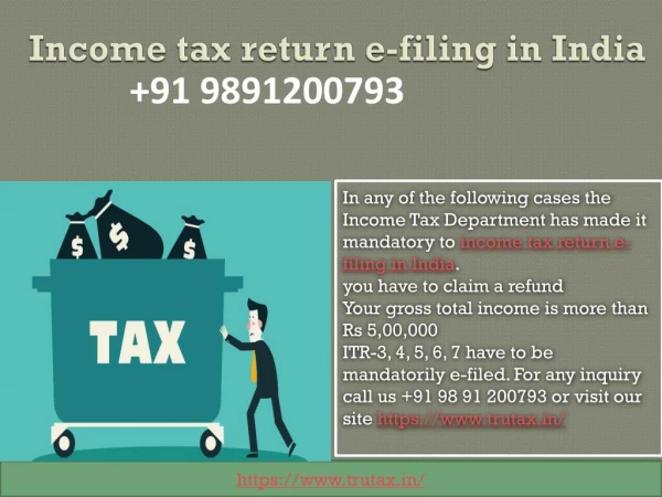 Is it mandatory to income tax return e-filing in India 09891200793?