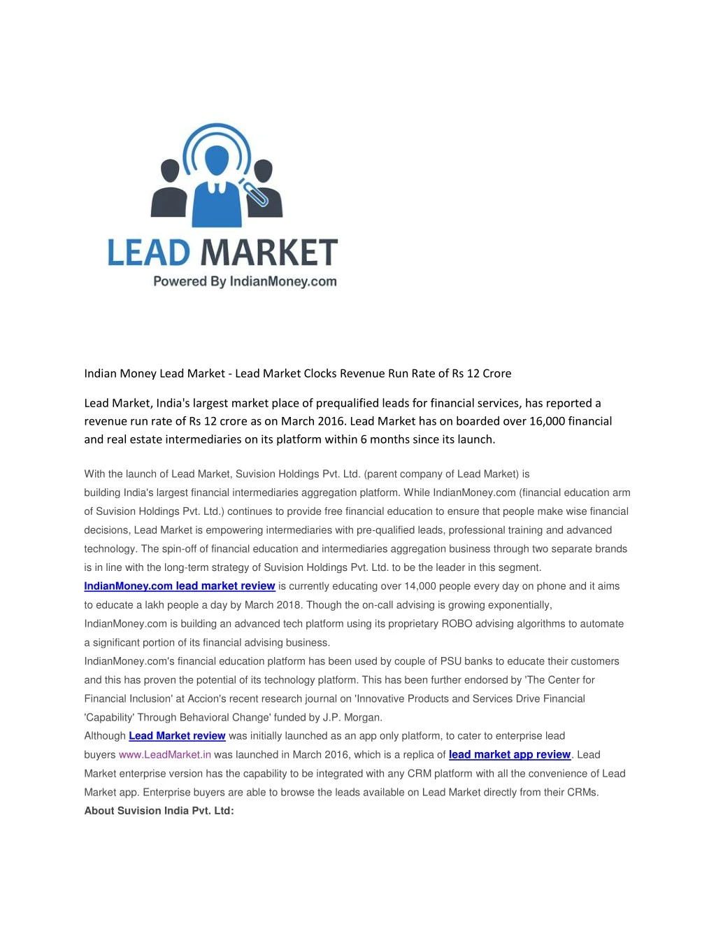 indian money lead market lead market clocks