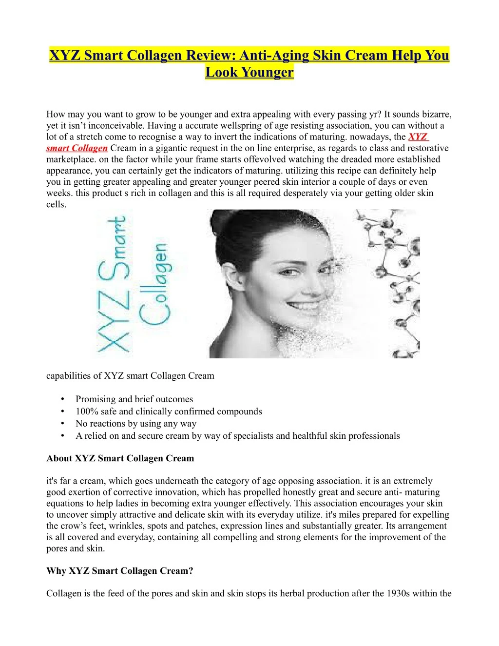 xyz smart collagen review anti aging skin cream