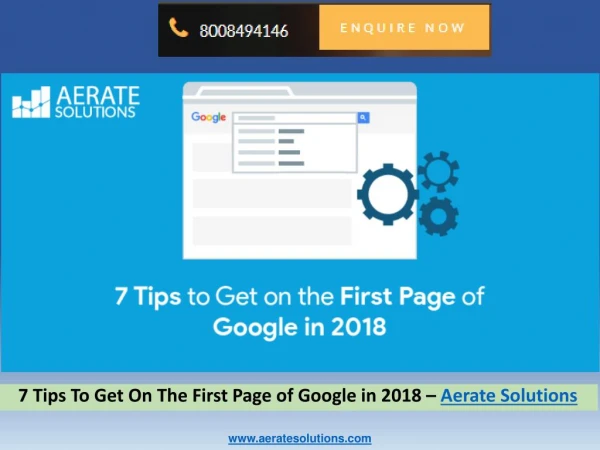 7 Tips to Get on the First Page of Google in 2018 - Aerate Solutions