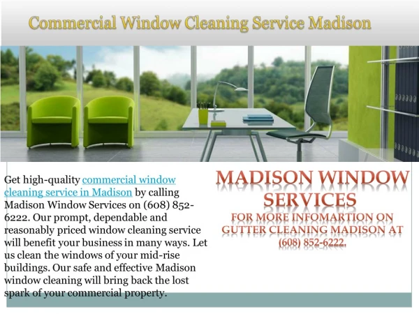 Commercial Window Cleaning Service in Madison