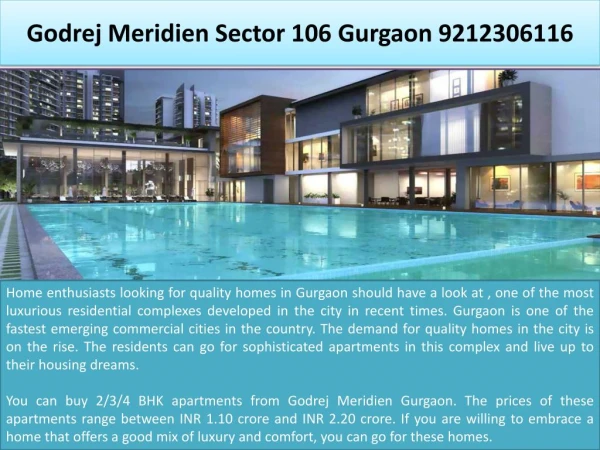 Godrej Meridien Sector 106 Gurgaon