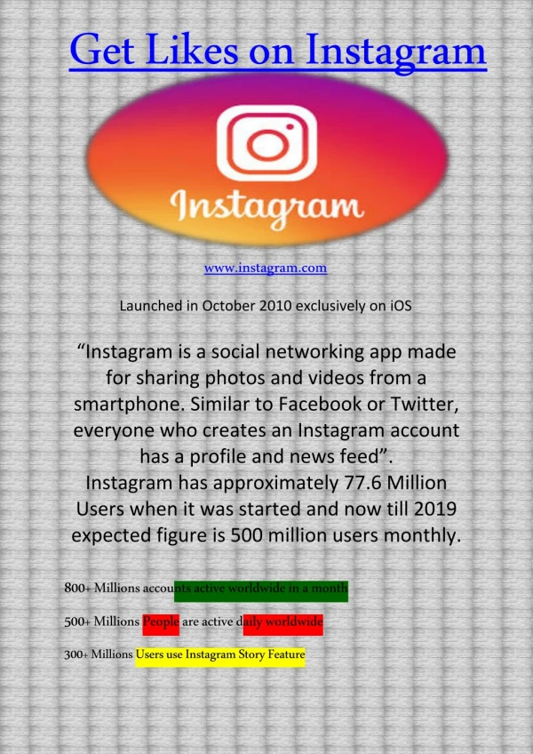 Get likes on Instagram