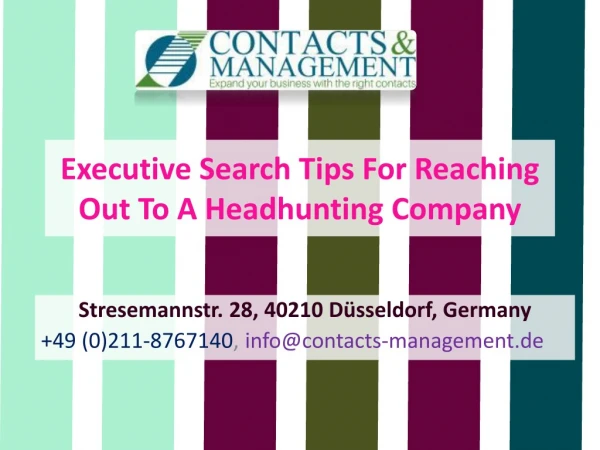 Executive Search Tips For Reaching Out To A Headhunting Company