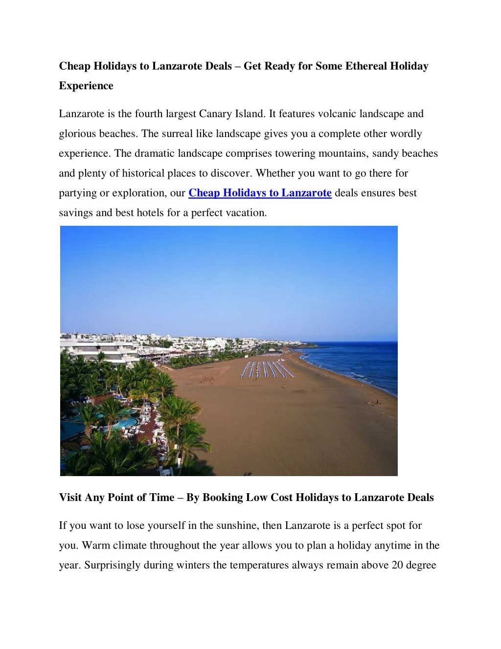 cheap holidays to lanzarote deals get ready