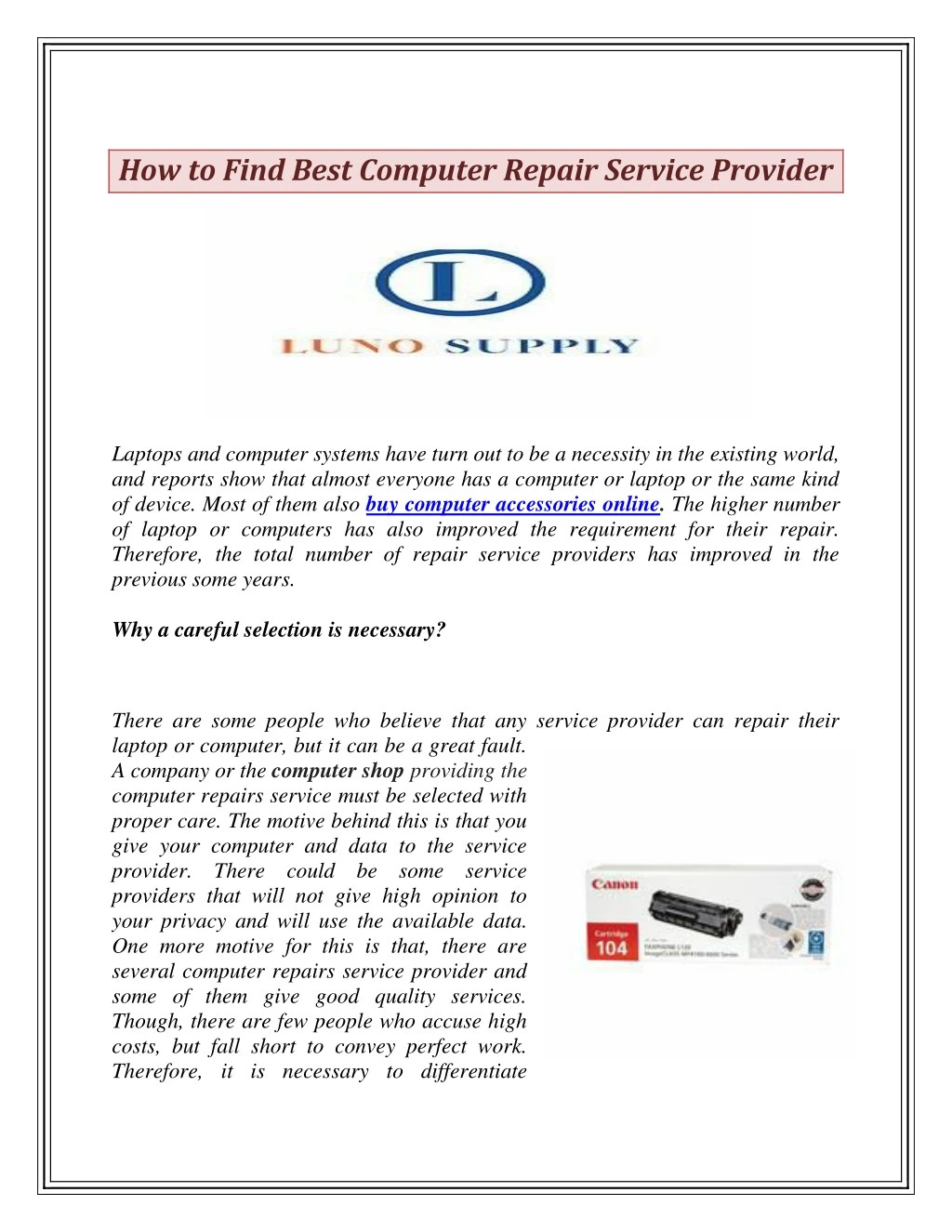 how to find best computer repair service provider