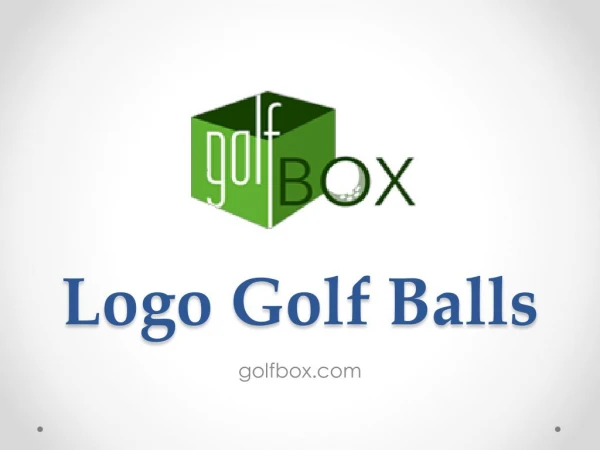 Logo Golf Balls - golfbox.com