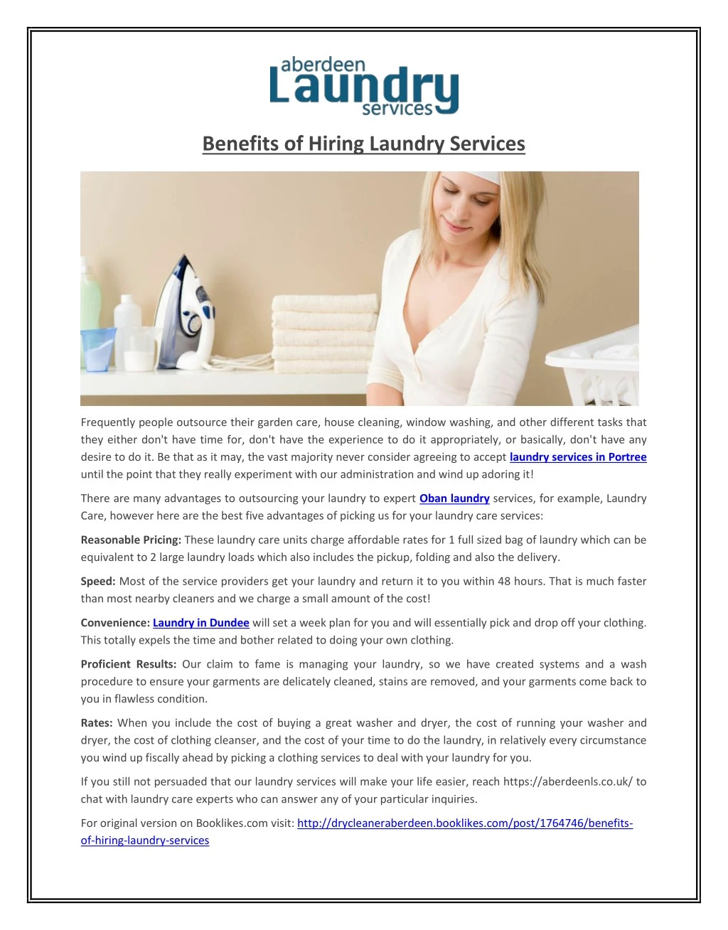 benefits of hiring laundry services