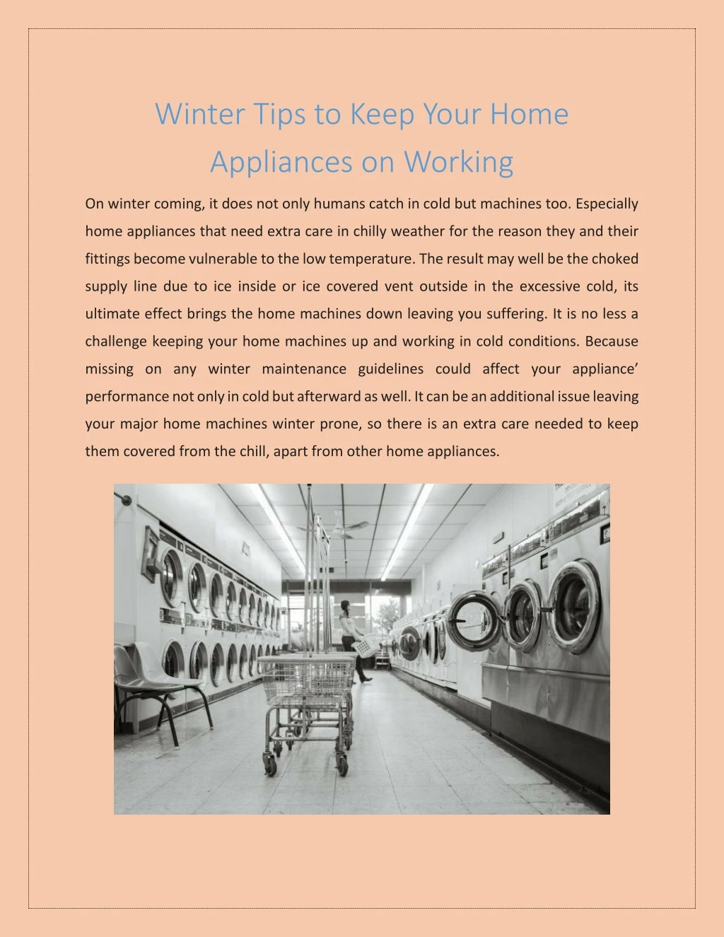 winter tips to keep your home appliances