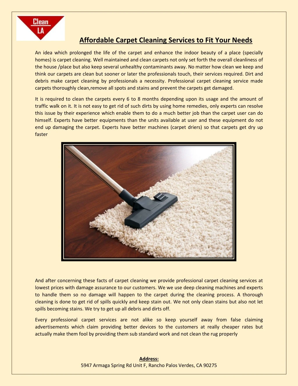 affordable carpet cleaning services to fit your