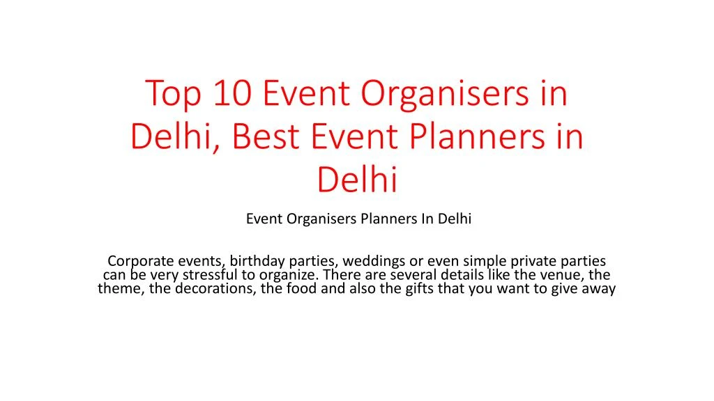 top 10 event organisers in delhi best event planners in delhi