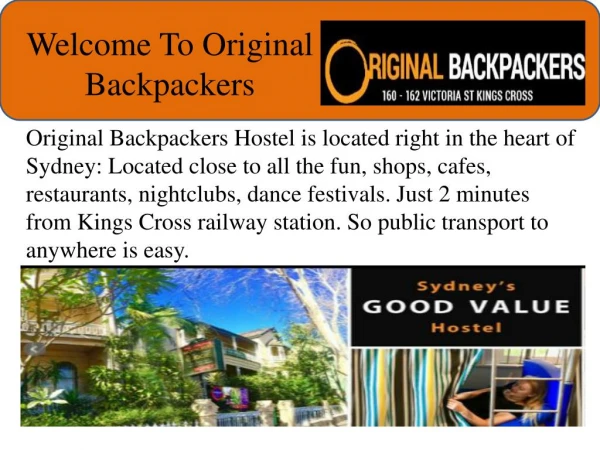 Welcome To Original Backpackers